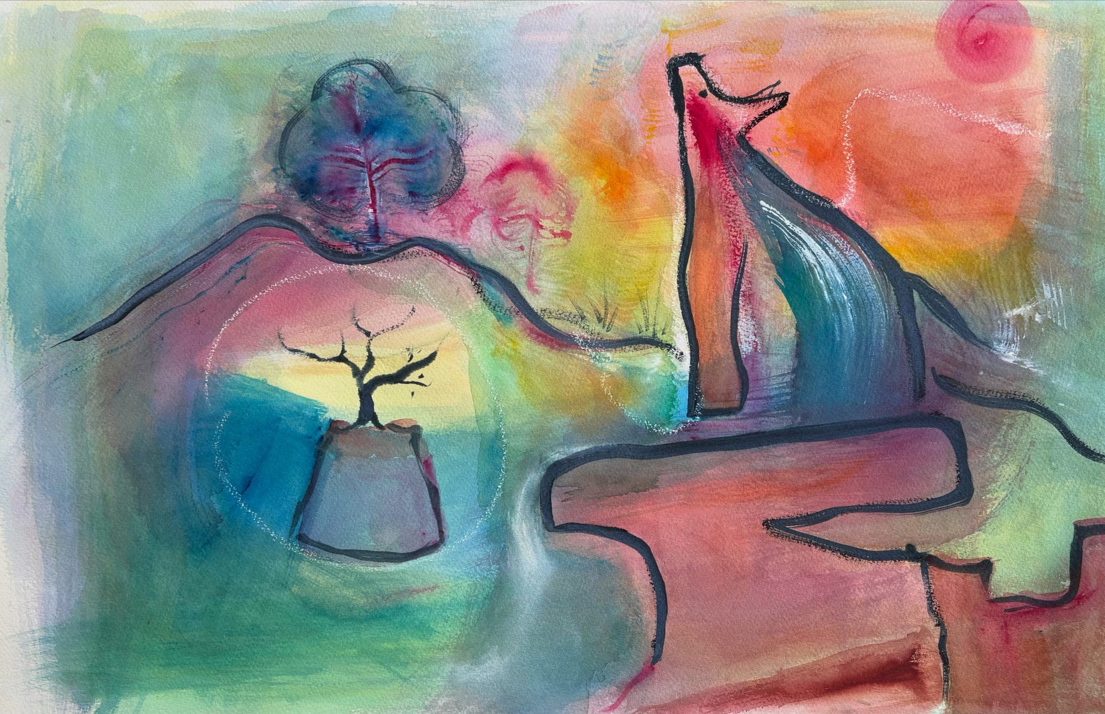 Untitled watercolour painting by Bill Whyte (5)