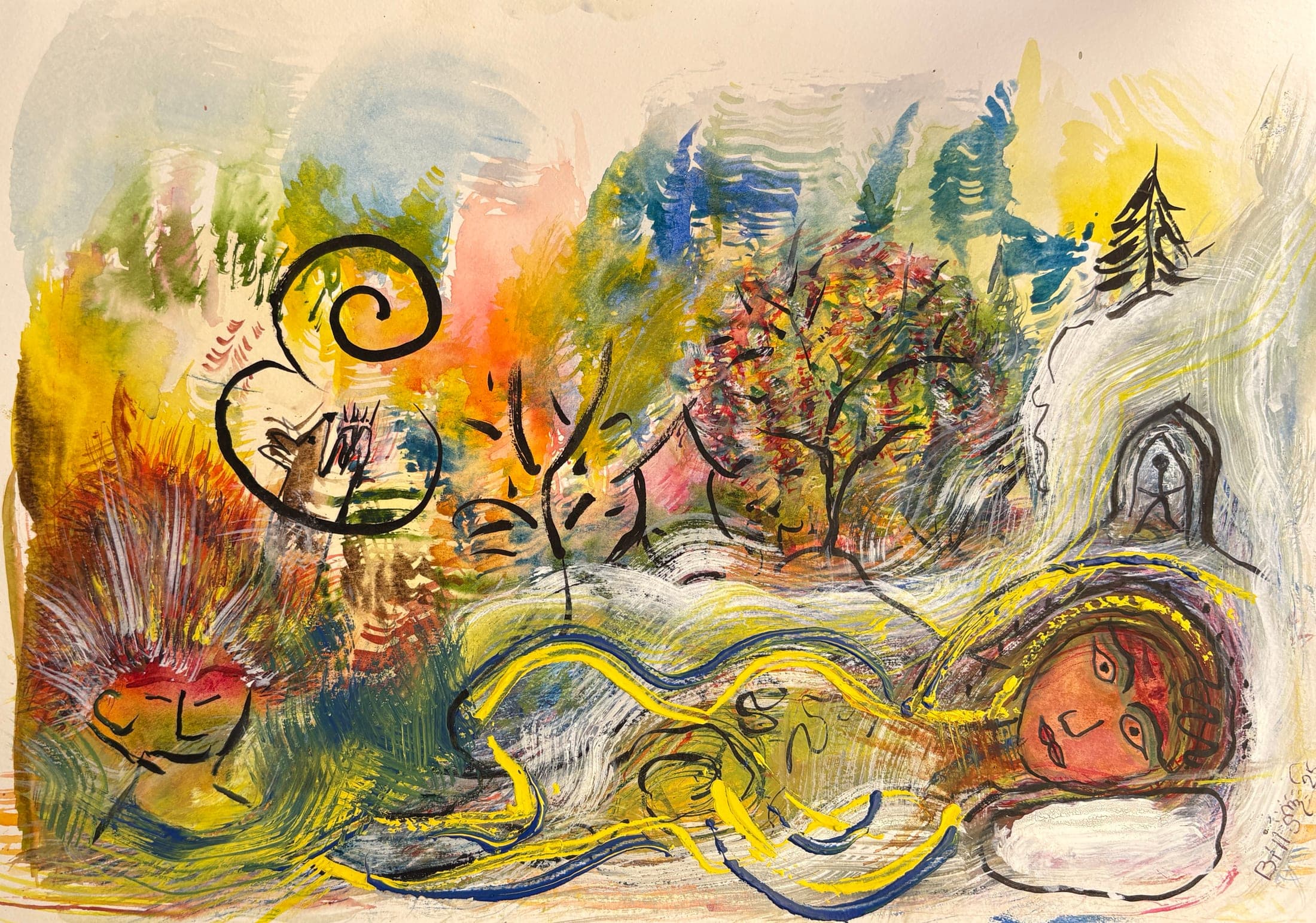 Untitled watercolour painting by Bill Whyte (40)