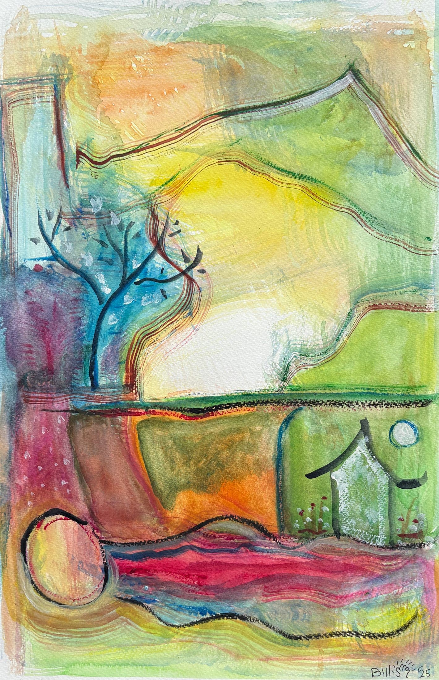 Untitled watercolour painting by Bill Whyte (42)