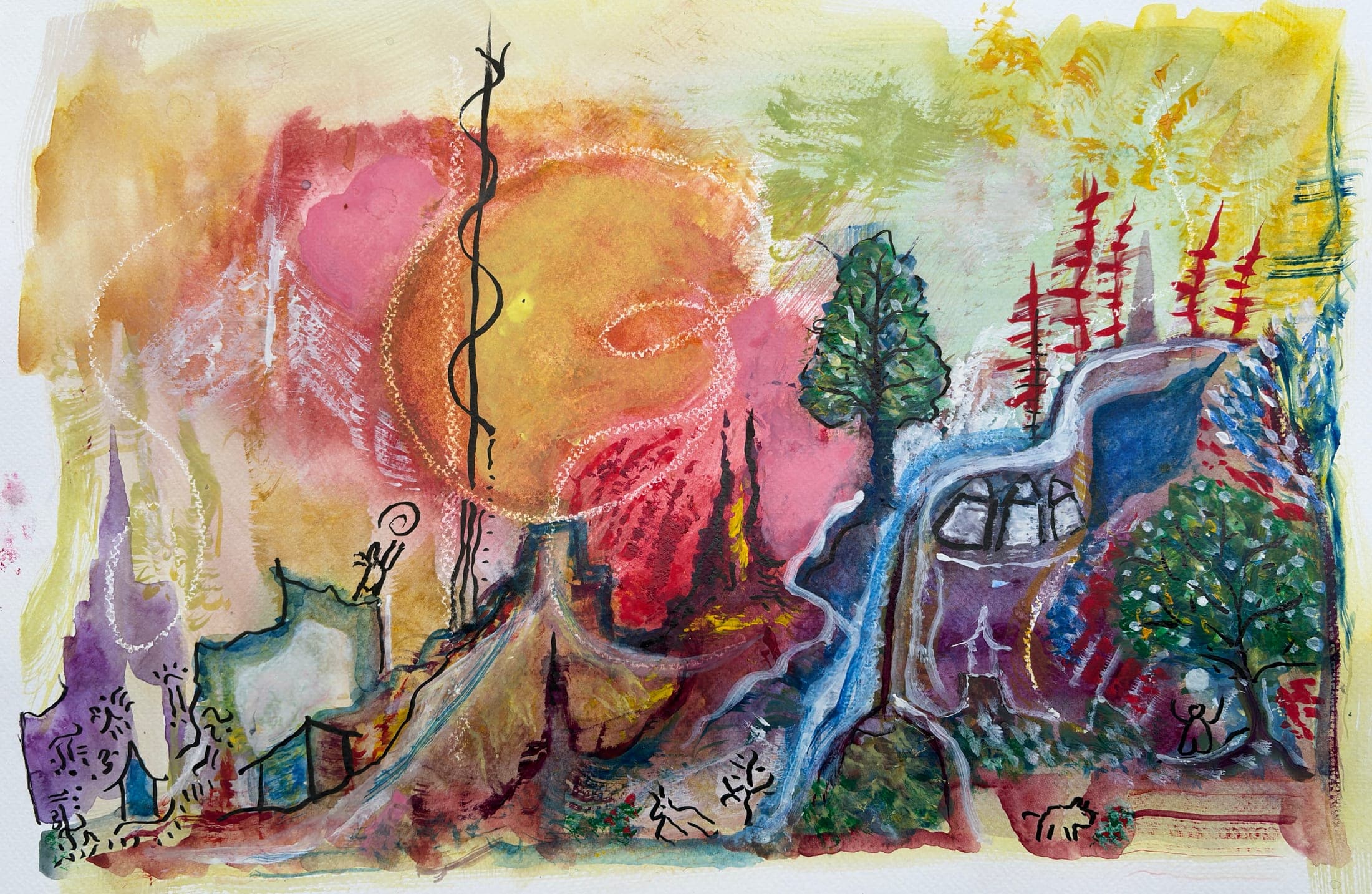 Untitled watercolour painting by Bill Whyte (45)